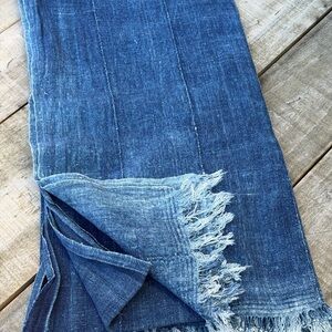 Vintage African Indigo Denim Mossi Mudcloth 78” L x 43” W Textile | No. 138